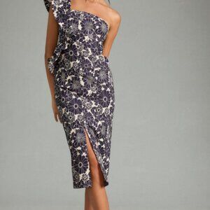 Anthropologie Ruffle One Shoulder Dress